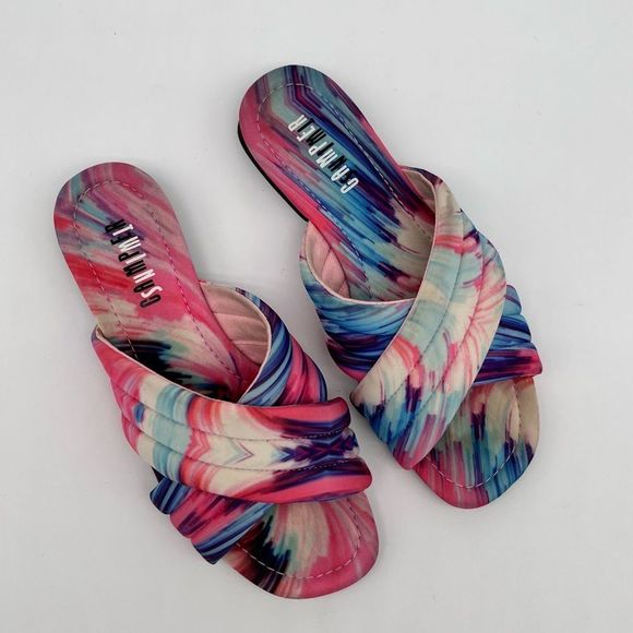 Pre-Loved in great condition! CAMPER Women’s Watercolour Print Slides Size 6.5 - Picture 7 of 14